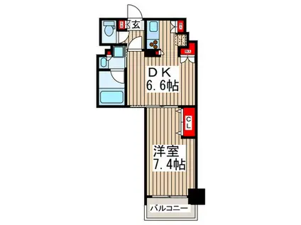 エスティメゾン錦糸町II(1DK/10階)の間取り写真