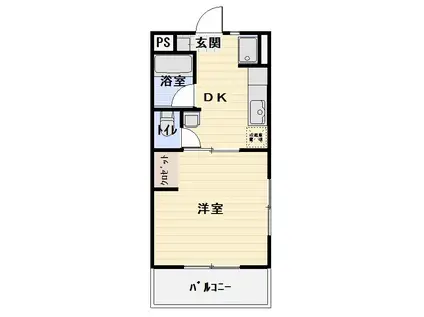 マノワール(1DK/3階)の間取り写真