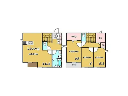 Dタウン南平野(3SLDK/1階)の間取り写真