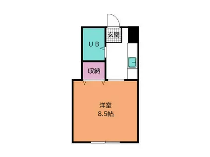 コーポ山本 II(1K/2階)の間取り写真