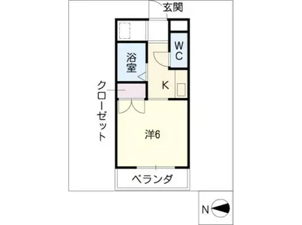 グレース平針(1K/3階)の間取り写真