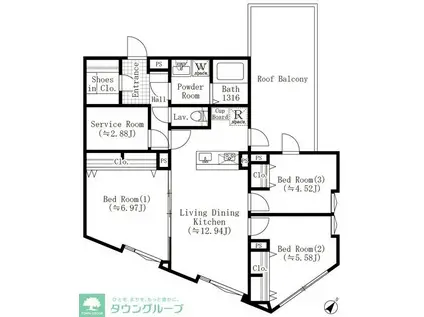 EDIT西池袋(3LDK/5階)の間取り写真