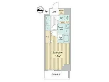 トゥールタ春日町(1K/5階)の間取り写真