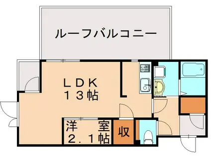 レジデンシャルジェム井尻駅(1LDK/5階)の間取り写真