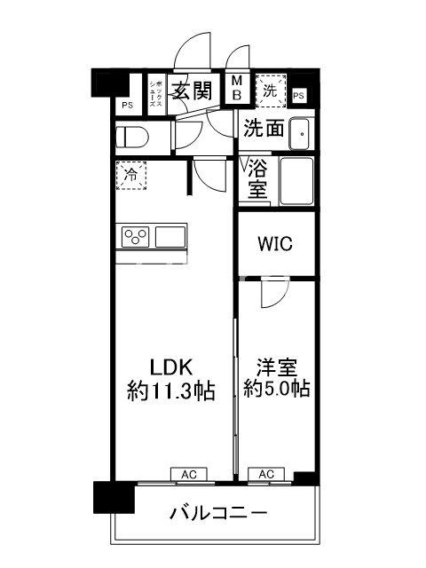 プレサンス十条凛華(1LDK/6階)の間取り写真