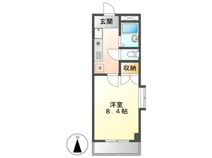 エスポア八田(1K/2階)の間取り写真