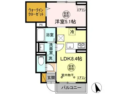 グレイスヴィラ松屋(1LDK/1階)の間取り写真