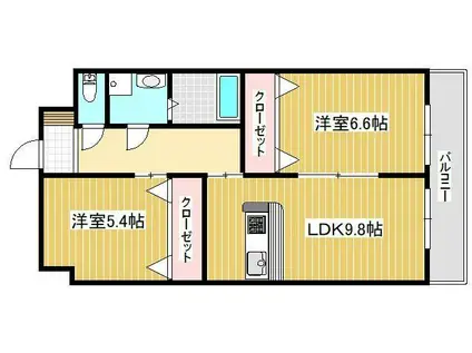 リード真鶴(2LDK/2階)の間取り写真