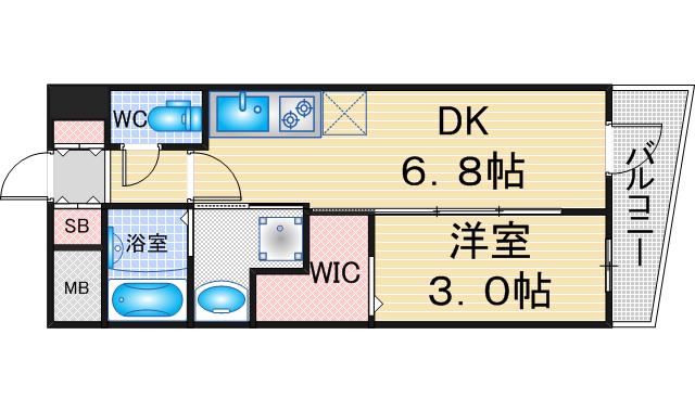 エステムコート名古屋上前津(1DK/11階)の間取り写真