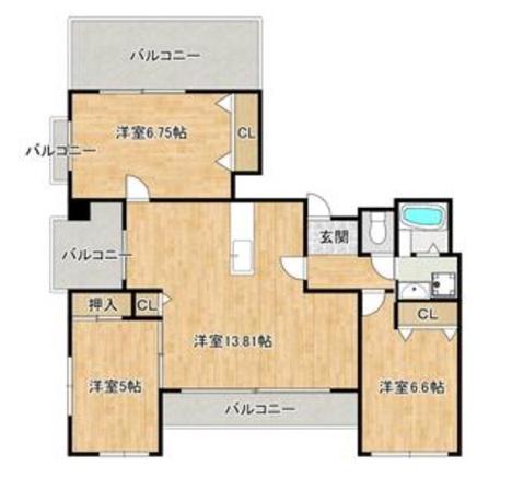 楠葉並木レジデンススクエア(3LDK/3階)の間取り写真