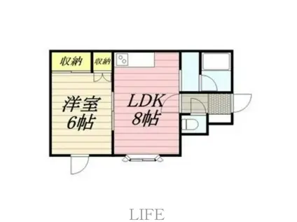 シャルスI(1LDK/2階)の間取り写真