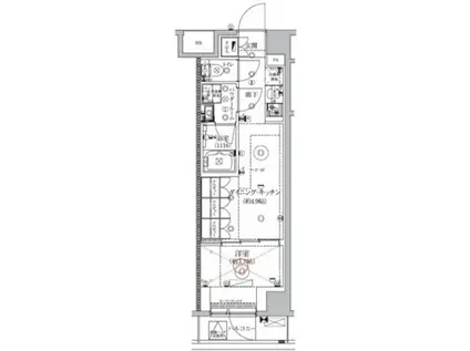 ジェノヴィア北池袋スカイガーデン(1DK/4階)の間取り写真