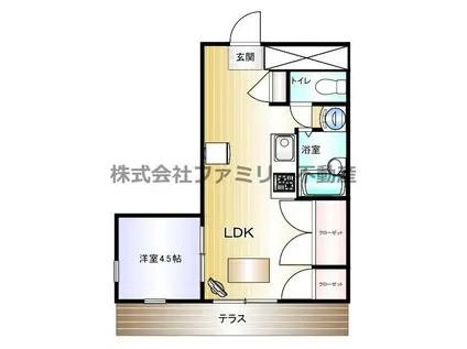 グレースコート24MK I棟(1LDK/1階)の間取り写真
