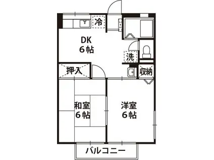 メゾンアルブルーIV(2DK/1階)の間取り写真