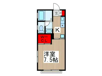 ドリーム・ピア南町(1K/1階)の間取り写真