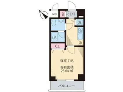 南海サザンコート行徳(1K/2階)の間取り写真