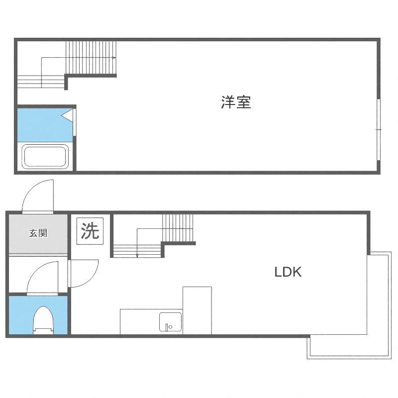 ストラーダ中の島(1LDK/2階)の間取り写真