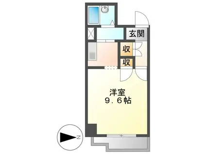 ガーデンハイツ港陽(1K/6階)の間取り写真