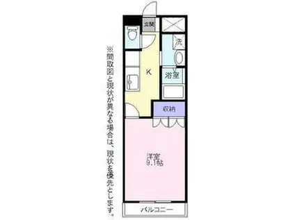 メゾン花水木(1K/2階)の間取り写真