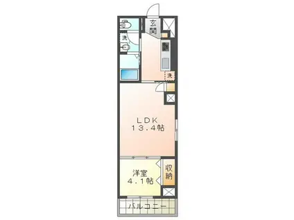 カーサステラ(1LDK/5階)の間取り写真