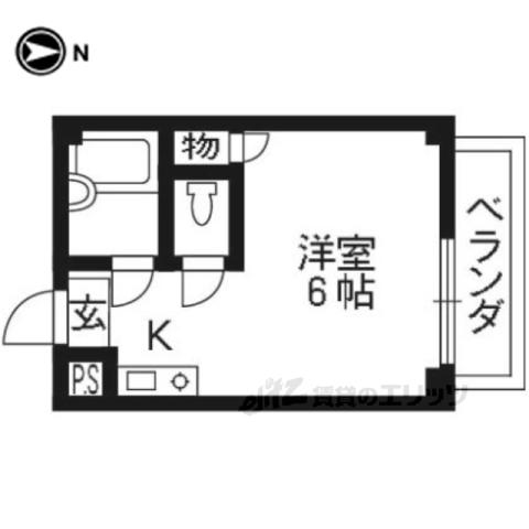 リブカントリー(ワンルーム/3階)の間取り写真