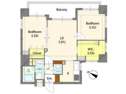 ナイス・アーバン中目黒(2SLDK/3階)の間取り写真