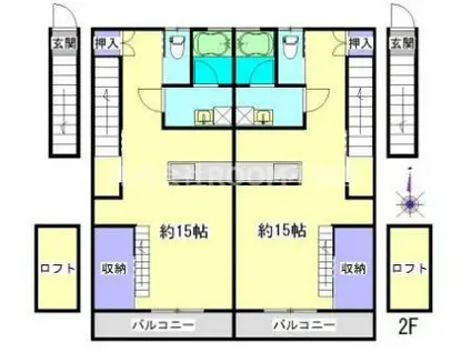 グランドウルス桜木(ワンルーム/2階)の間取り写真