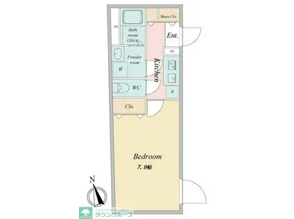 LIVEFLAT国分寺(1K/3階)の間取り写真