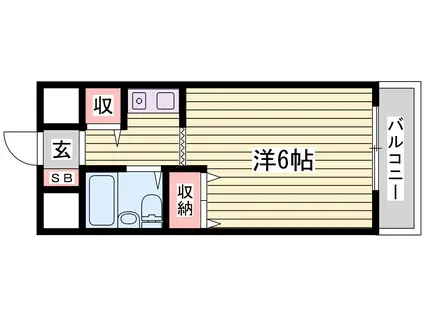 明石ヤングパレス(ワンルーム/6階)の間取り写真