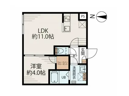 アルファ南千住(1LDK/2階)の間取り写真