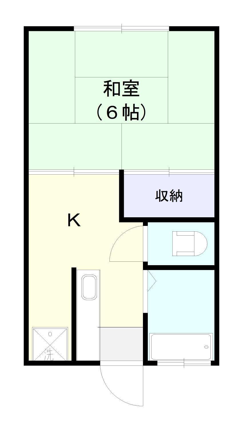 マルトミNO.3(1K/2階)の間取り写真