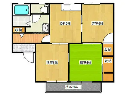 レーベンパレス御領(3DK/2階)の間取り写真