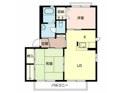 ソレイユ北庄(2LDK/2階)の間取り写真