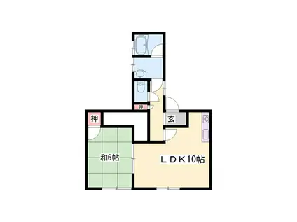 桜ケ丘団地(1LDK/1階)の間取り写真