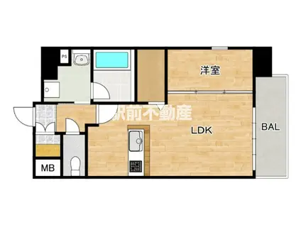 ロイヤル博多駅南(1LDK/15階)の間取り写真