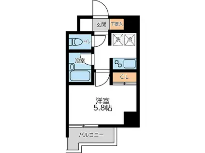 コンフォートタイム大森(1K/10階)の間取り写真