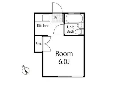 アザース愛名(ワンルーム/1階)の間取り写真
