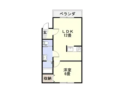 Mハイツ寿7(1LDK/1階)の間取り写真