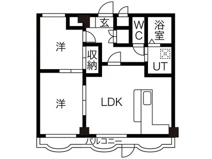 シンフォニースクエアII(2LDK/1階)の間取り写真