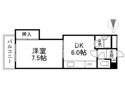 レッドモア(1DK/5階)の間取り写真