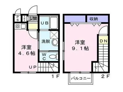 メゾンエスポワール長町(1DK/1階)の間取り写真