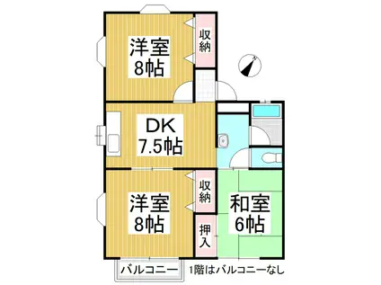 ピーチハイツ(3DK/1階)の間取り写真