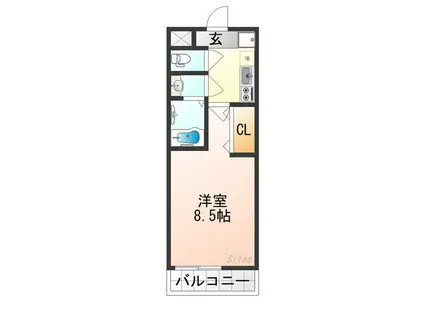 ブルースカイ原木(2DK/3階)の間取り写真