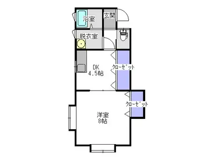 パレットNハウス(1DK/1階)の間取り写真