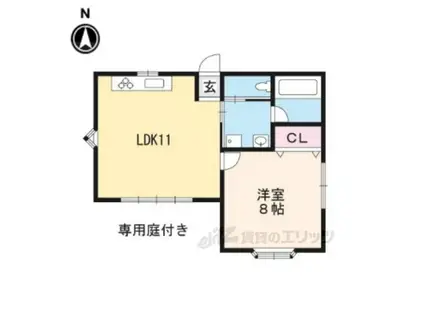 エンジェルガーデン(1LDK/1階)の間取り写真