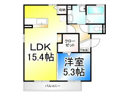 アヴァンティ(1LDK/1階)の間取り写真