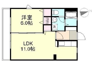 クイント(1LDK/1階)の間取り写真