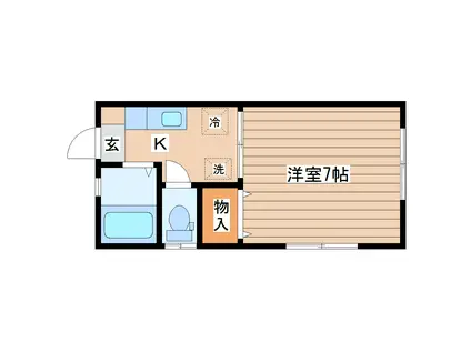 八乙女コーポ(1K/1階)の間取り写真