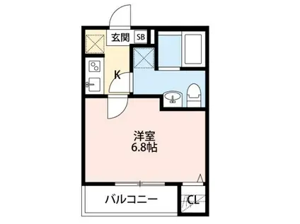 コスモ S(1K/1階)の間取り写真