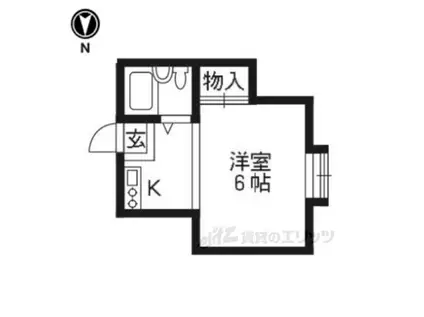 ピエール山科(ワンルーム/3階)の間取り写真